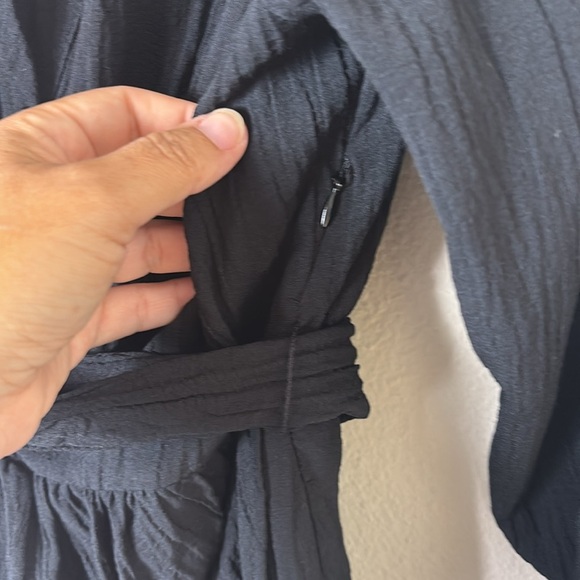 Zara Black Collared V-Neck Long Sleeve Mini Wrap Dress  size XL - Picture 7 of 10